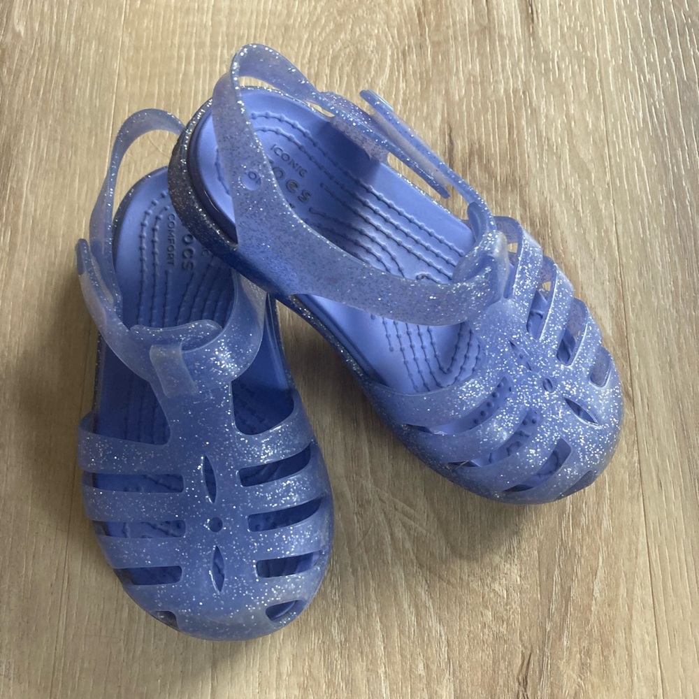CROCS Retro Blue sparkle Isabella Jelly Sandals